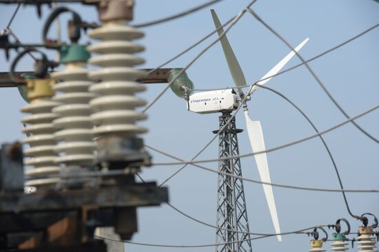 Wind power in town of Mirny