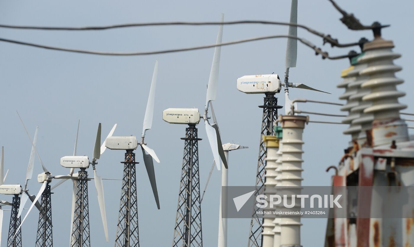 Wind power in town of Mirny