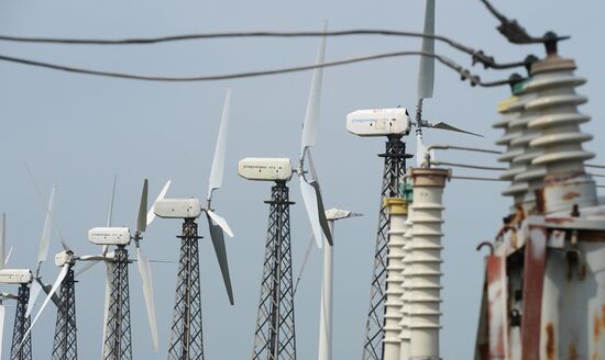 Wind power in town of Mirny