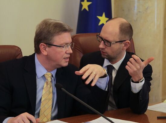 Ukraine's Cabinet of Ministers holds a meeting with EU Commissioners
