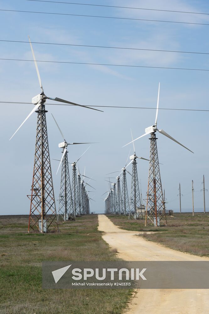 Wind power in town of Mirny