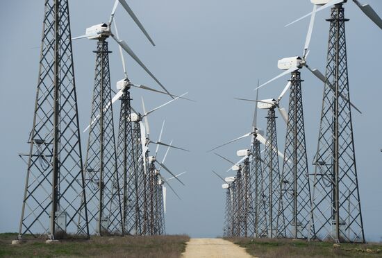 Wind power in town of Mirny