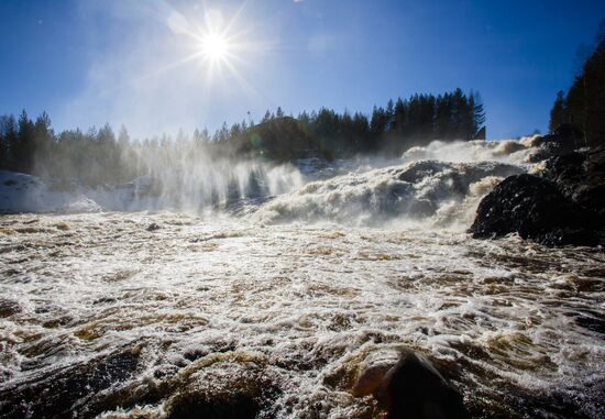 Girvas Waterfall in Karelia