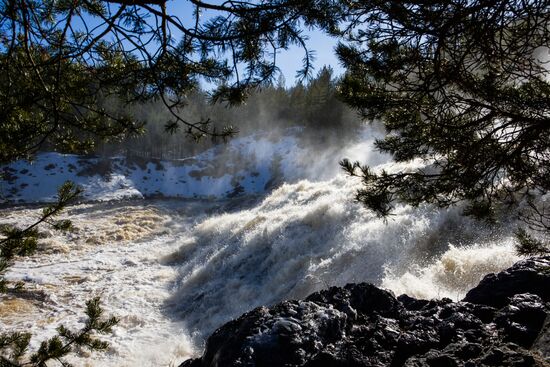 Girvas waterfall in Karelia