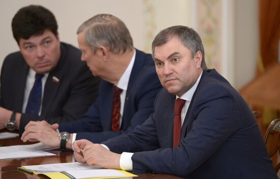 Vladimir Putin meets with senior members of the Federation Council