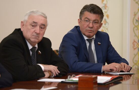 Vladimir Putin meets with senior members of the Federation Council