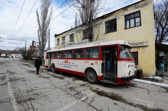 Trolleybus depot in Simferopol