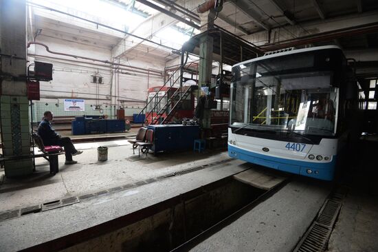Trolleybus depot in Simferopol