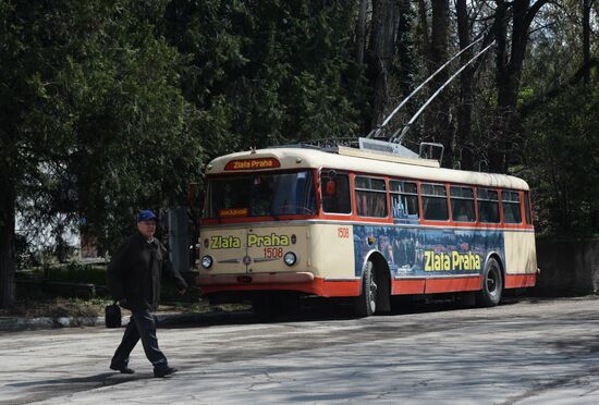 Trolleybus depot in Simferopol