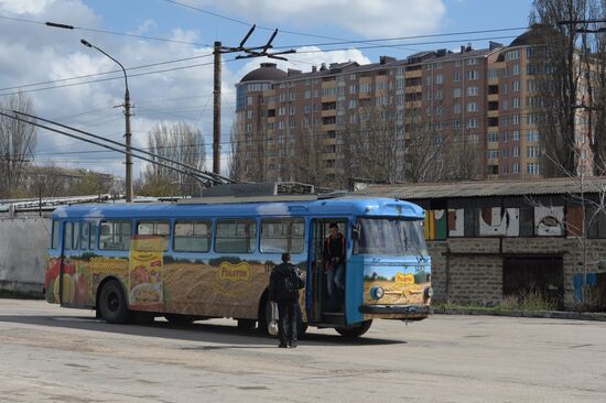 Trolleybus depot in Simferopol