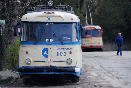 Trolleybus depot in Simferopol
