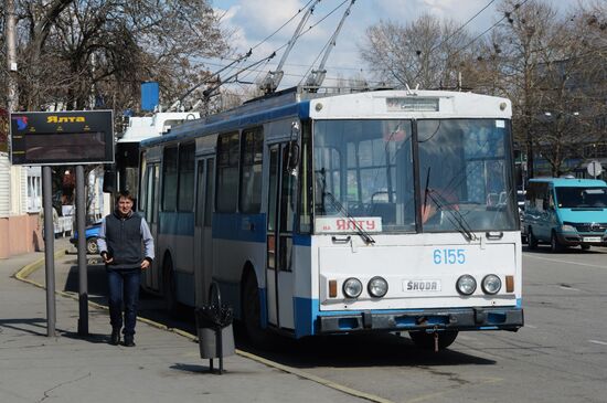 Trolleybus depot in Simferopol