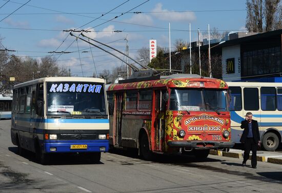 Trolleybus depot in Simferopol