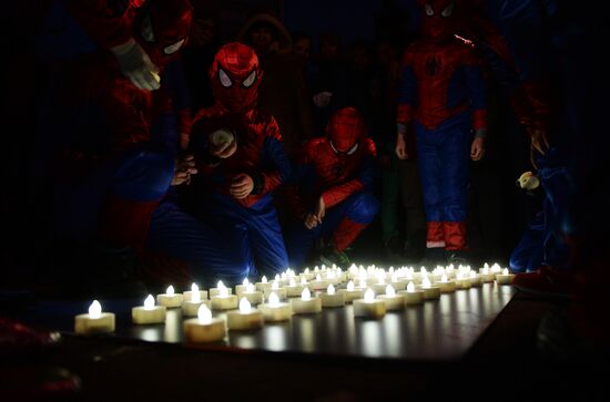 Earth Hour international campaign in Moscow