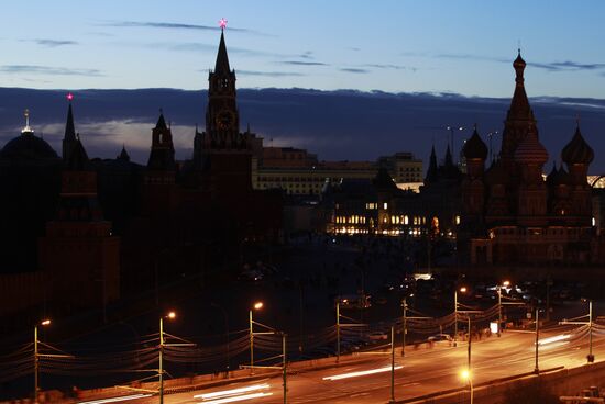 Earth Hour international campaign in Moscow