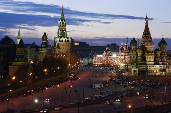 Earth Hour international campaign in Moscow