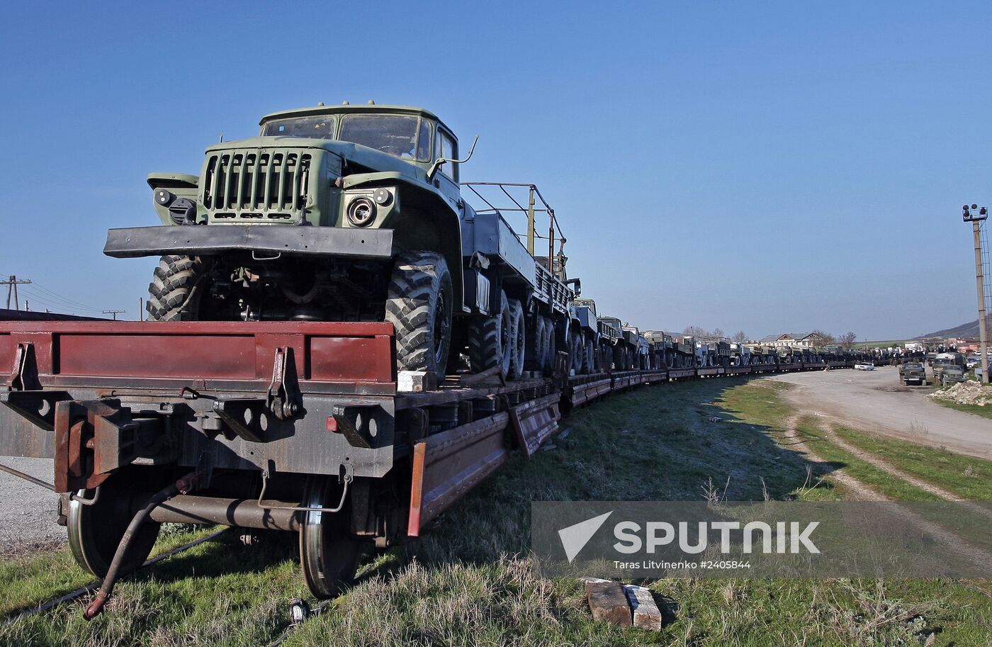 Military machinery prepared for shipment to Ukraine