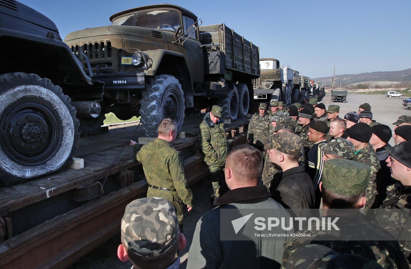 Military machinery prepared for shipment to Ukraine