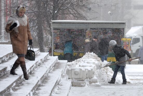 Snowfall in Moscow