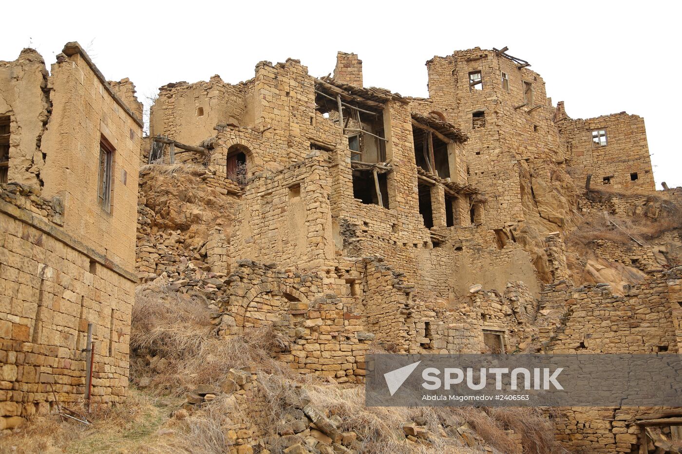 Deserted village of Gamsutl in Dagestan