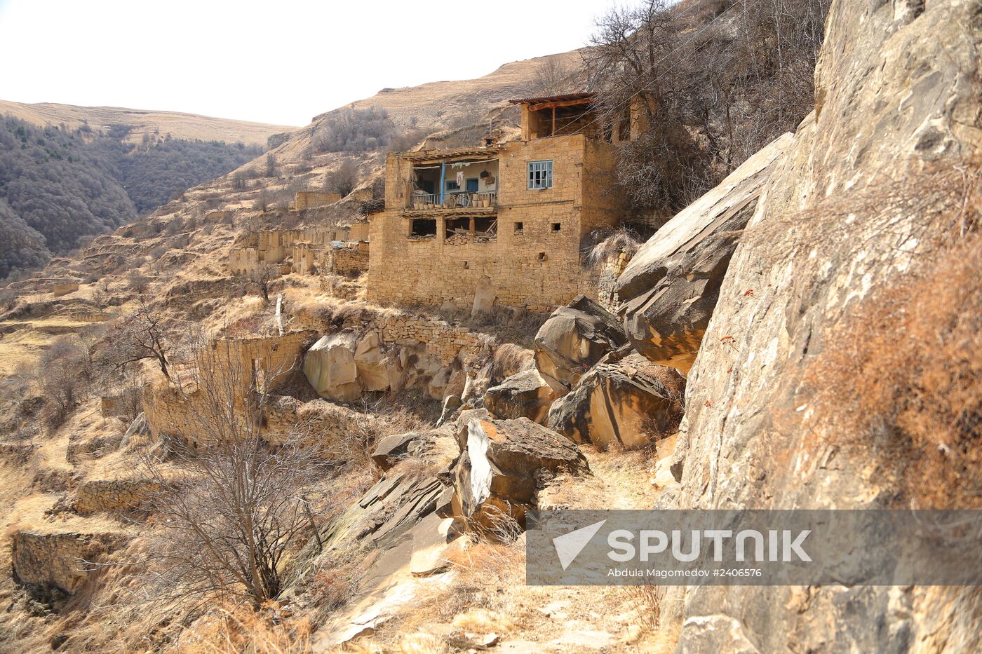 Deserted village of Gamsutl in Dagestan