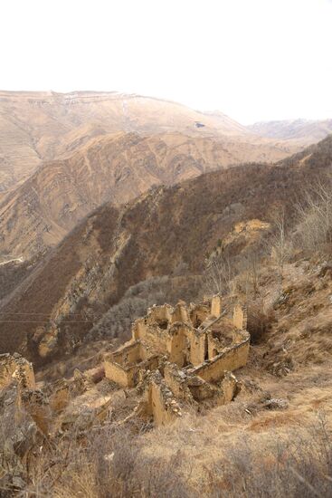 Deserted village of Gamsutl in Dagestan