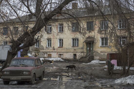 Spring puddles in Omsk