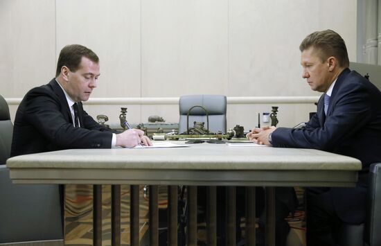 Dmitry Medvedev meets with Aleksei Miller