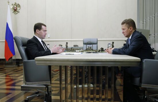 Dmitry Medvedev meets with Aleksei Miller