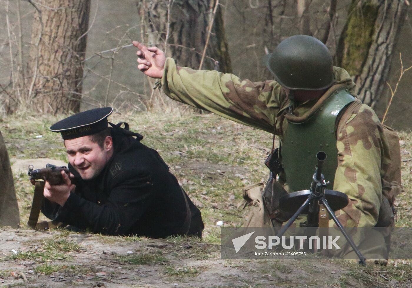 Reenactment of storm of Konigsberg