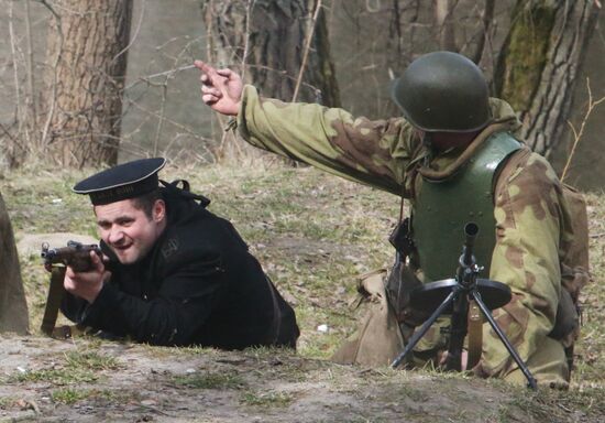 Reenactment of storm of Konigsberg
