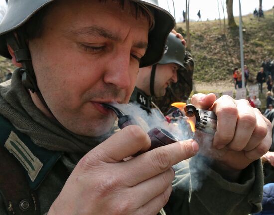 Reenactment of storm of Konigsberg