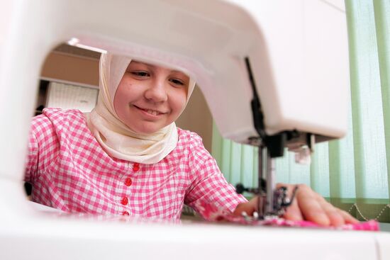 Muslim girls study home economy in Simferopol
