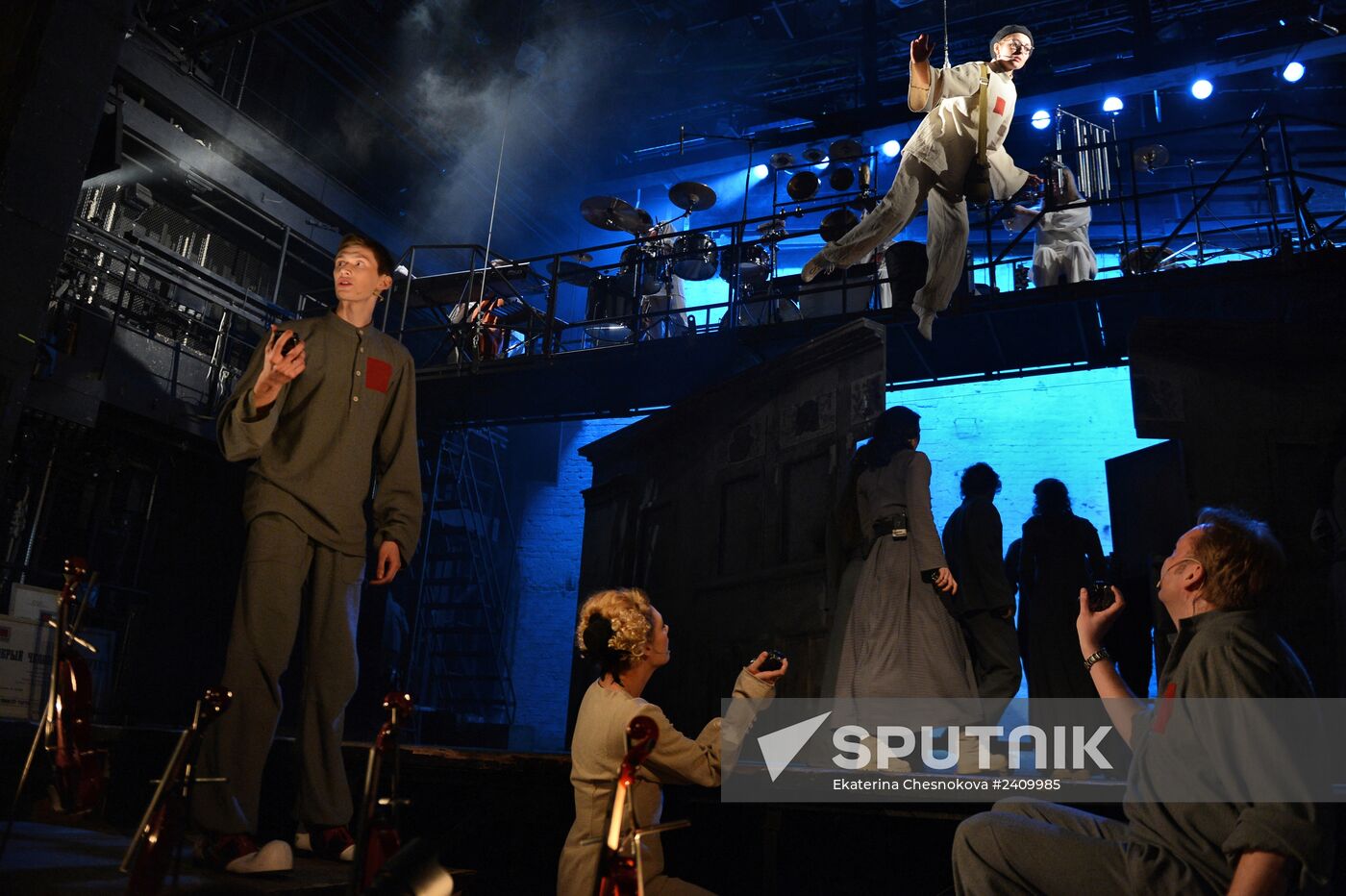 Dress rehearsal of play Tagansky Front