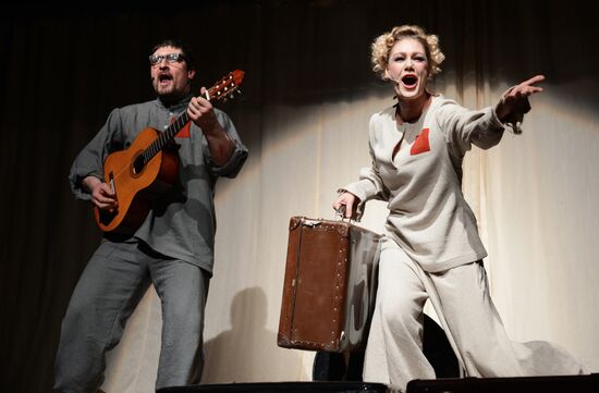 Dress rehearsal of play Tagansky Front