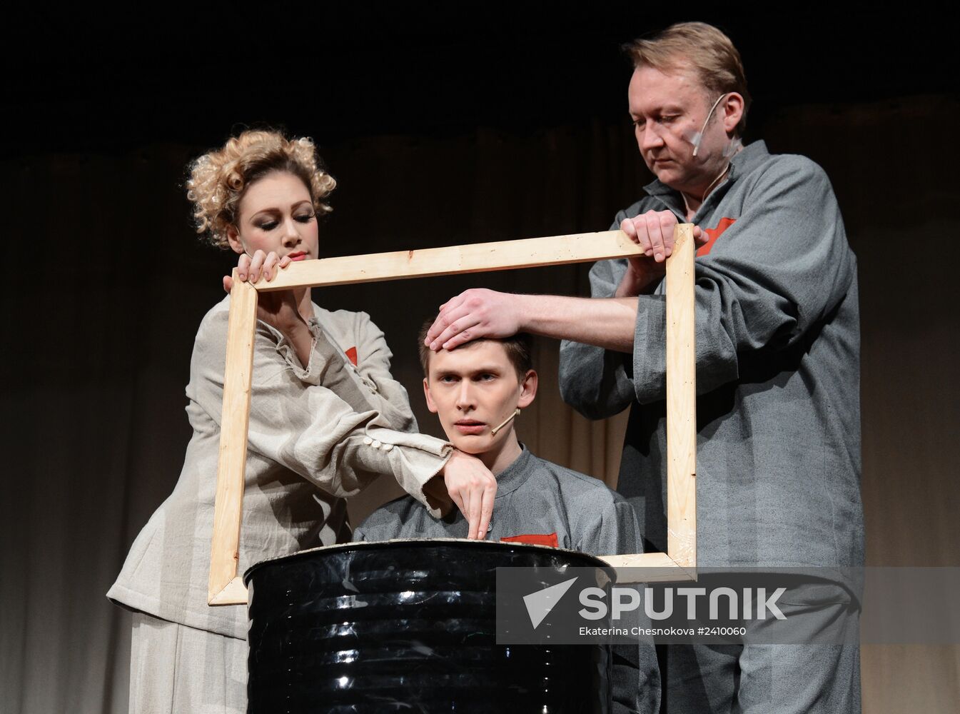 Dress rehearsal of play Tagansky Front