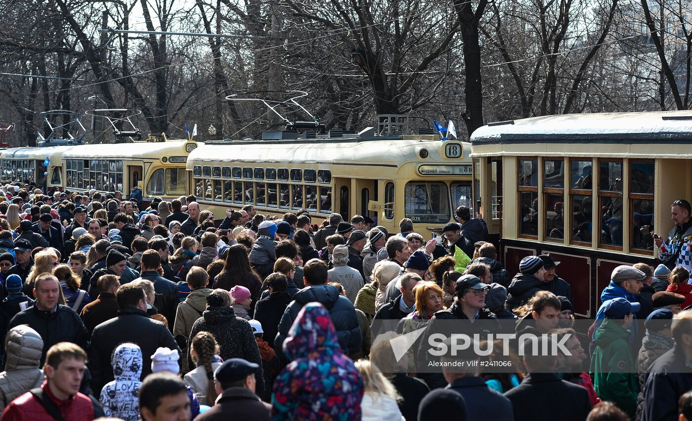 Tram parade on 115th anniversary of Moscow tram