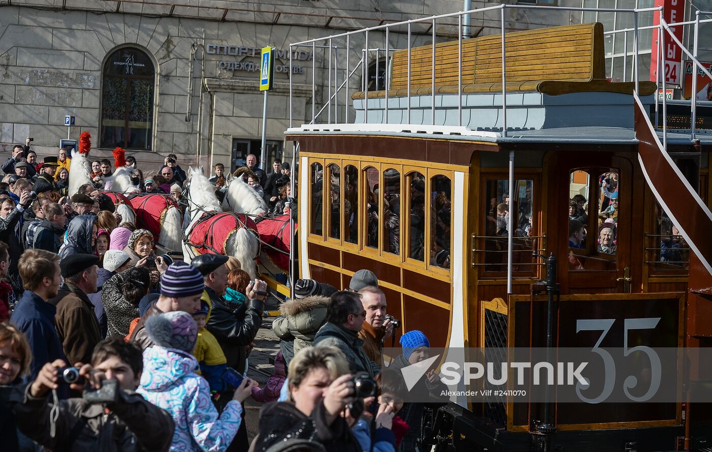 Tram parade on 115th anniversary of Moscow tram