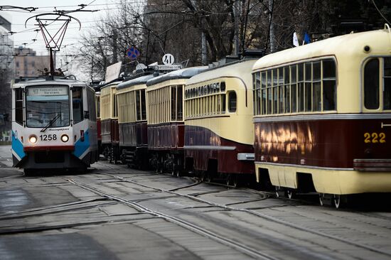 Tram parade on 115th anniversary of Moscow tram