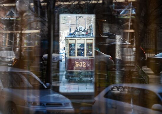 Tram parade on 115th anniversary of Moscow tram