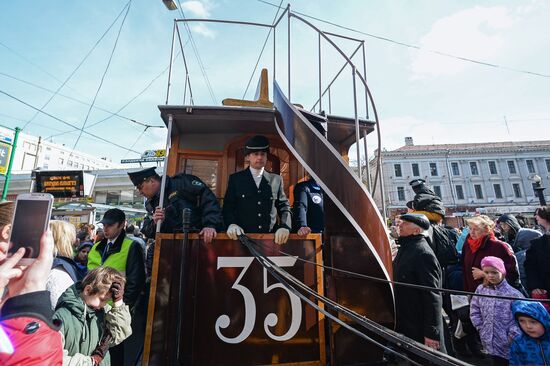 Tram parade on 115th anniversary of Moscow tram