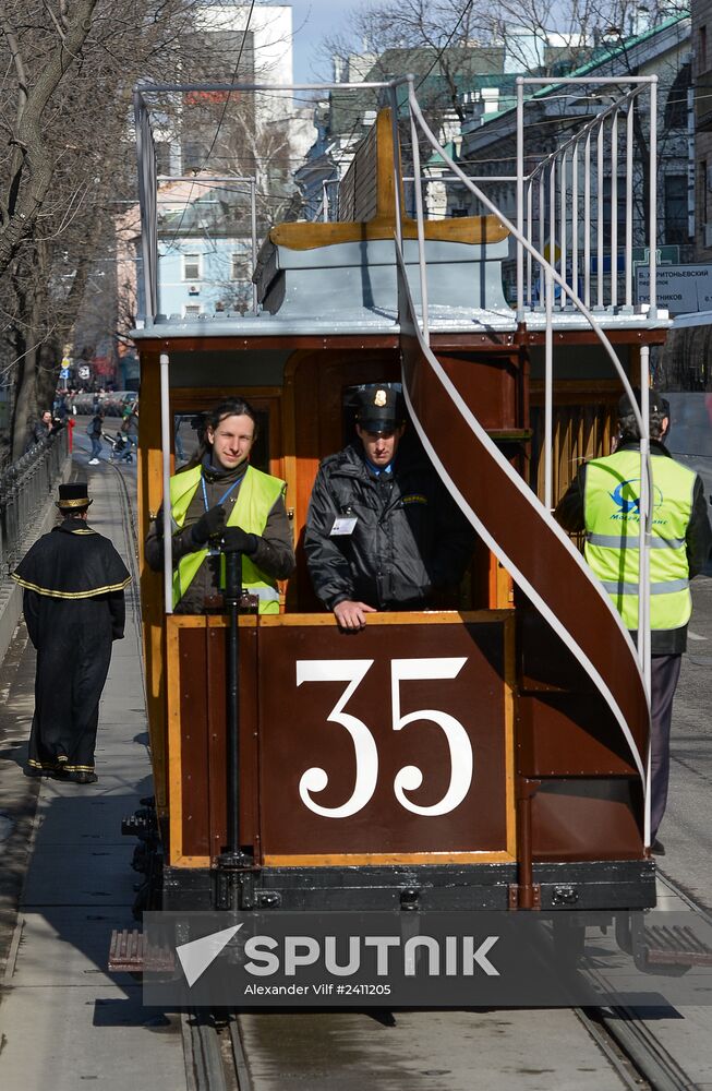 Tram parade on 115th anniversary of Moscow tram