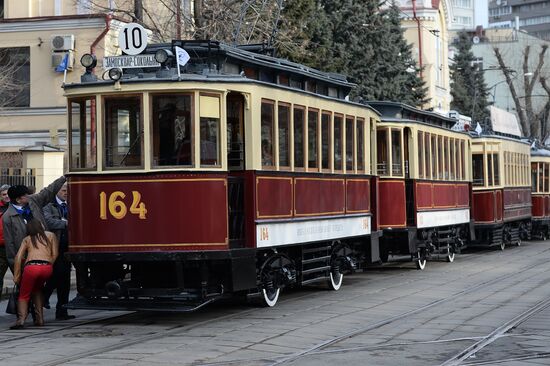 Tram parade on 115th anniversary of Moscow tram