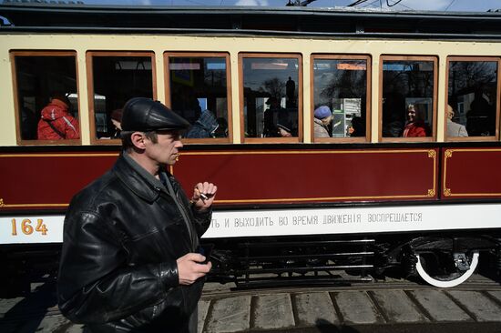 Tram parade on 115th anniversary of Moscow tram