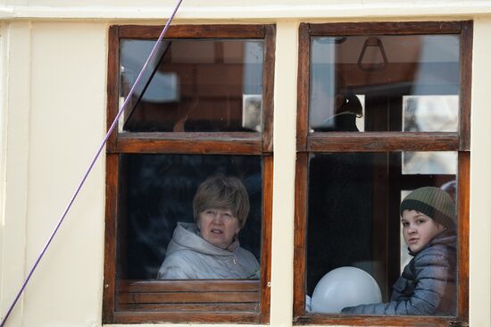 Tram parade on 115th anniversary of Moscow tram
