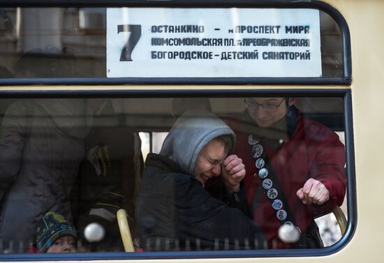 Tram parade on 115th anniversary of Moscow tram