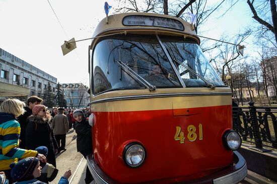 Tram parade on 115th anniversary of Moscow tram