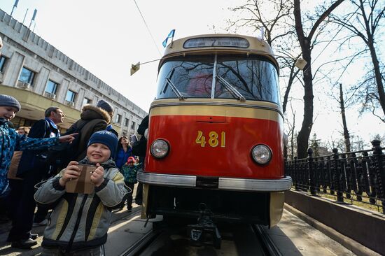 Tram parade on 115th anniversary of Moscow tram