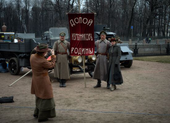 Shooting of Battalion of Death movie in St. Petersburg