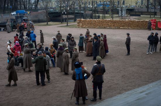 Shooting of Battalion of Death movie in St. Petersburg